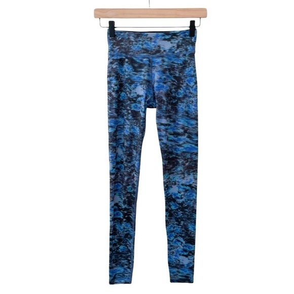 Beyond Yoga Pants - Beyond Yoga High Waisted Full Length Leggings Blue Black Pattern Stretchy Soft